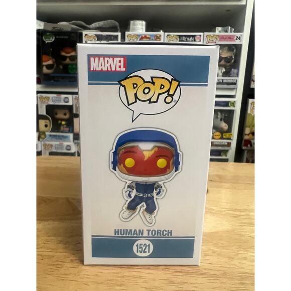 EXCLUSIVE Human Torch Space Suit Fantastic 4 Funko Pop Bobblehead #1521 Marvel - Picture 2 of 6